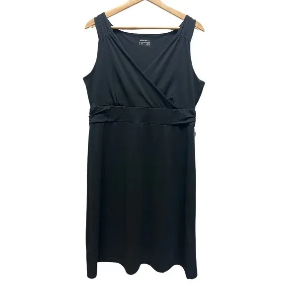 Eddie Bauer Black Aster Comfortable Crossover Dress - Picture 3 of 8